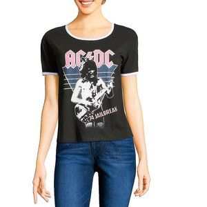 AC/DC '74 Jailbreak metal rock Girls Official T-Shirt L NWT